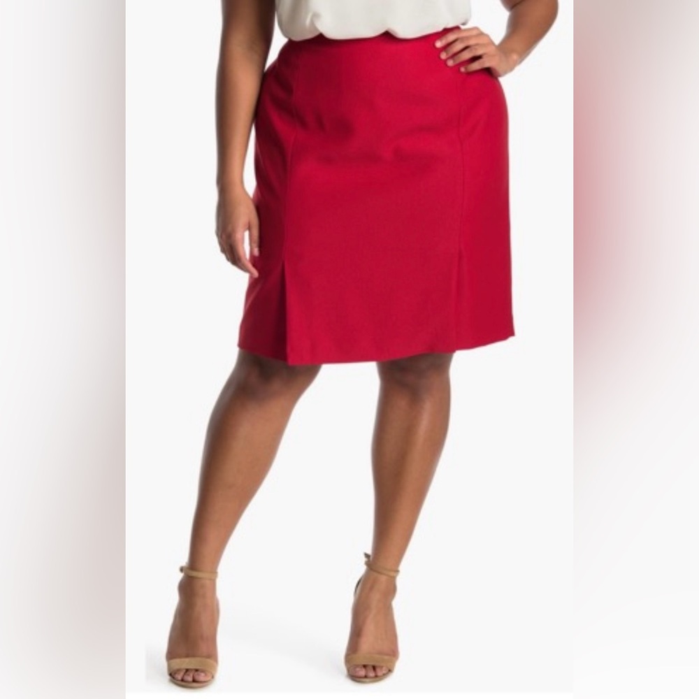 Calvin Klein Red Pencil Skirt Knee-Length Work
